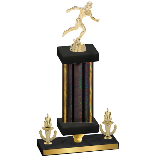 Premium Single Black Glacier Victory Running Trophy