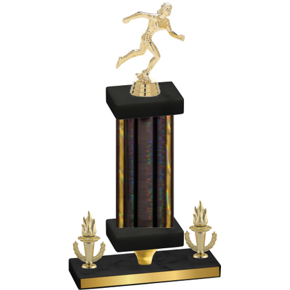 Premium Single Black Glacier Victory Running Trophy