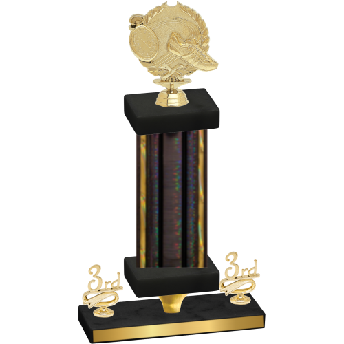 Premium Single Black Glacier Third Place Running Trophy