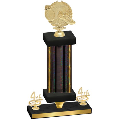Premium Single Black Glacier Fourth Place Running Trophy