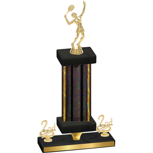 Premium Single Black Glacier Second Place Tennis Trophy
