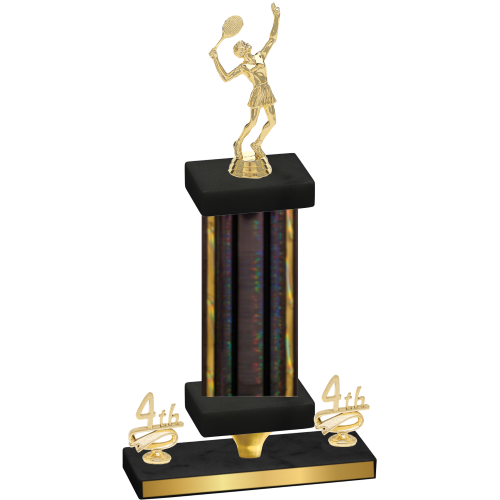 Premium Single Black Glacier Fourth Place Tennis Trophy