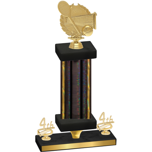 Premium Single Black Glacier Fourth Place Tennis Trophy