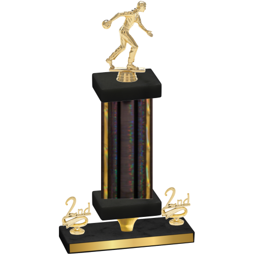 Premium Single Black Glacier Second Place Bowling Trophy