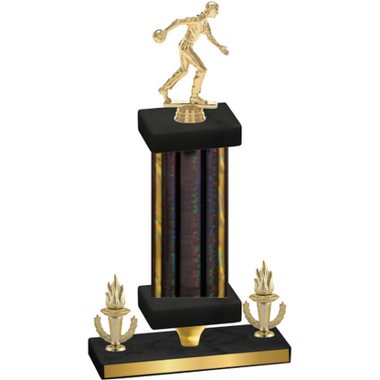 Premium Single Black Glacier Victory Bowling Trophy