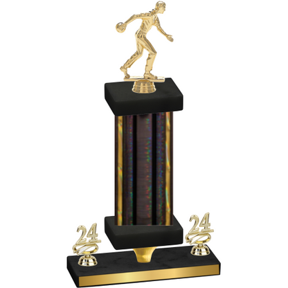 Premium Single Black Glacier Year Bowling Trophy
