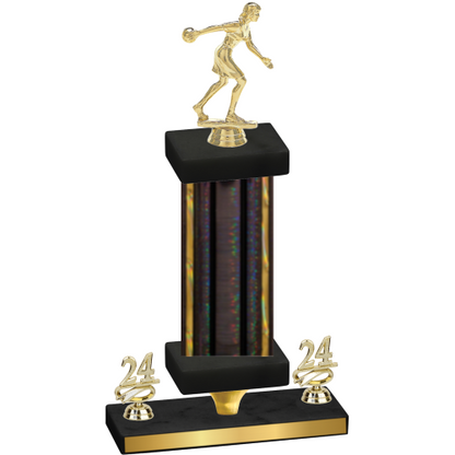 Premium Single Black Glacier Year Bowling Trophy