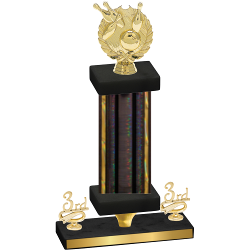 Premium Single Black Glacier Third Place Bowling Trophy
