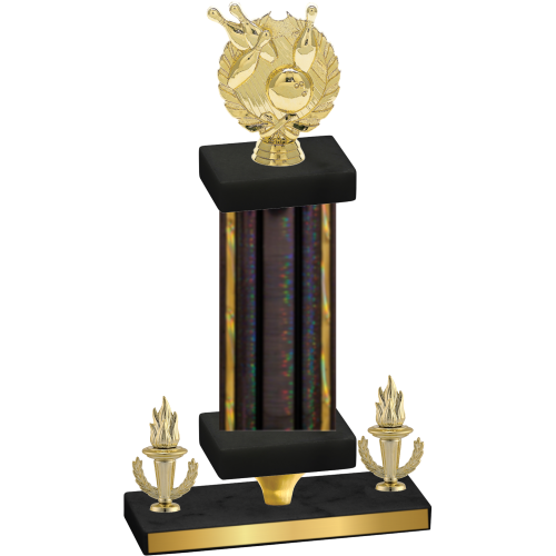 Premium Single Black Glacier Victory Bowling Trophy