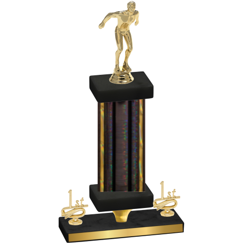 Premium Single Black Glacier First Place Swimming Trophy