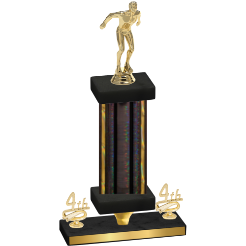 Premium Single Black Glacier Fourth Place Swimming Trophy