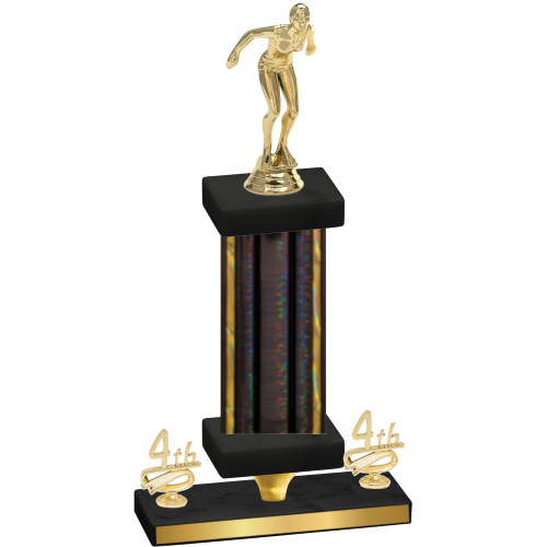 Premium Single Black Glacier Fourth Place Tennis Trophy