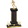 Premium Single Black Glacier Third Place Football Trophy