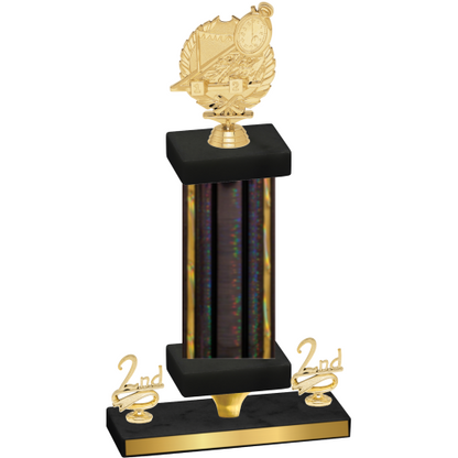 Premium Single Black Glacier Second Place Swimming Trophy