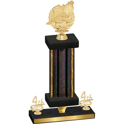 Premium Single Black Glacier Fourth Place Swimming Trophy