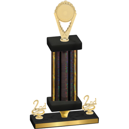 Premium Single Black Glacier Second Place Insert Trophy