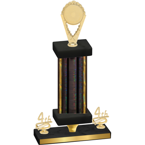 Premium Single Black Glacier Fourth Place Insert Trophy