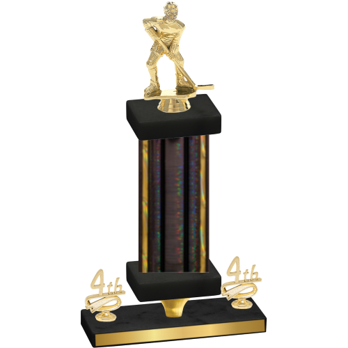 Premium Single Black Glacier Fourth Place Hockey Trophy