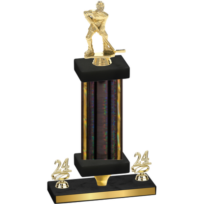 Premium Single Black Glacier Year Hockey Trophy