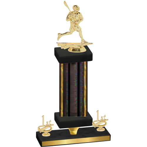 Premium Single Black Glacier First Place Lacrosse Trophy