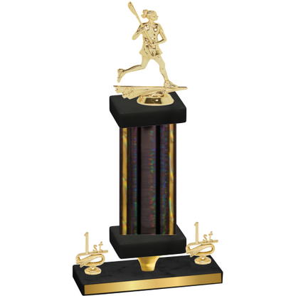 Premium Single Black Glacier First Place Lacrosse Trophy