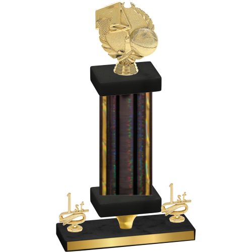 Premium Single Black Glacier First Place Basketball Trophy