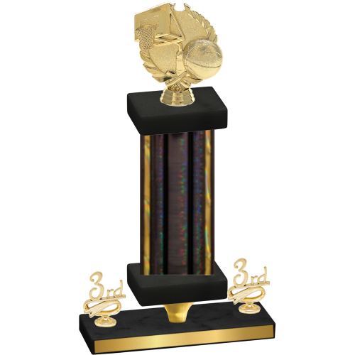 Premium Single Black Glacier Third Place Basketball Trophy
