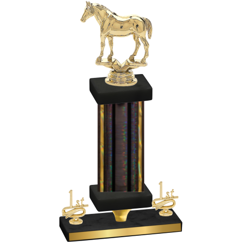 Premium Single Black Glacier First Place Horses Trophy