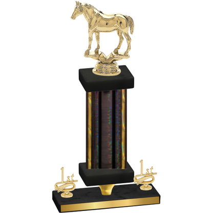 Premium Single Black Glacier First Place Horses Trophy