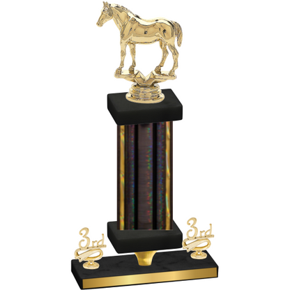 Premium Single Black Glacier Third Place Horses Trophy