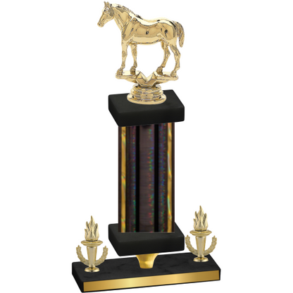 Premium Single Black Glacier Victory Horses Trophy