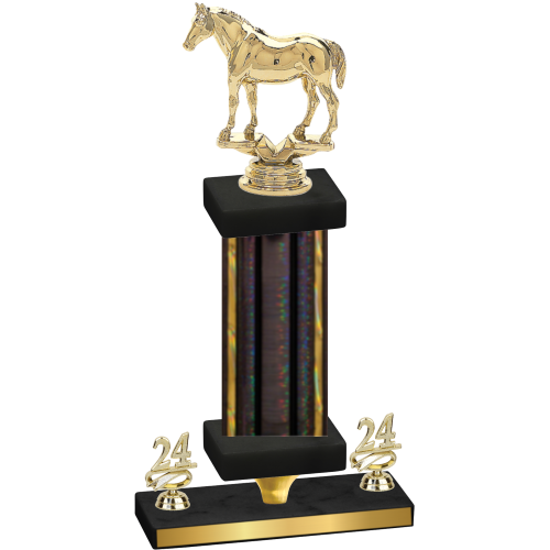 Premium Single Black Glacier Year Horses Trophy