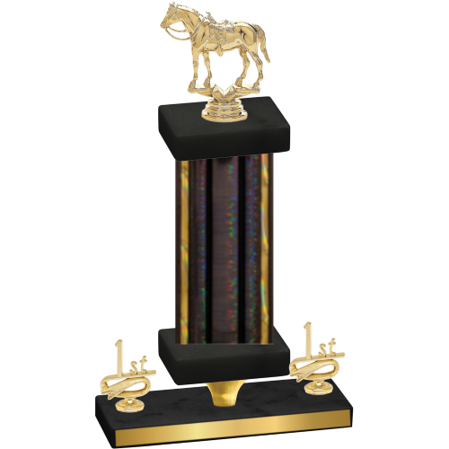 Premium Single Black Glacier First Place Horses Trophy