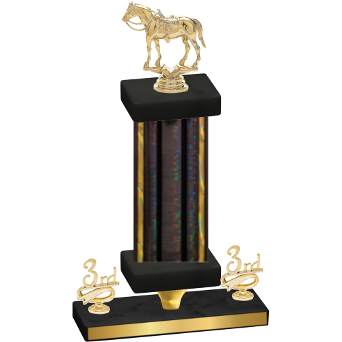 Premium Single Black Glacier Third Place Horses Trophy