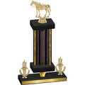 Premium Single Black Glacier Victory Horses Trophy