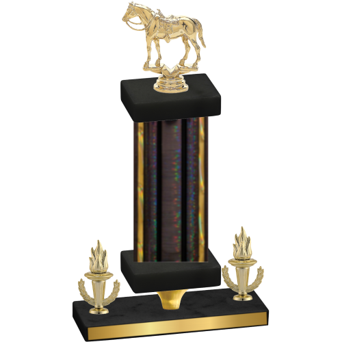 Premium Single Black Glacier Victory Horses Trophy