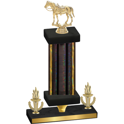 Premium Single Black Glacier Victory Horses Trophy
