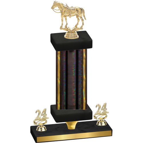 Premium Single Black Glacier Year Horses Trophy