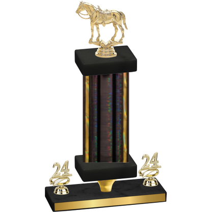 Premium Single Black Glacier Year Horses Trophy