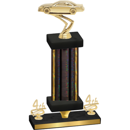 Premium Single Black Glacier Fourth Place Cars Trophy