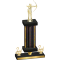 Premium Single Black Glacier Second Place Archery Trophy