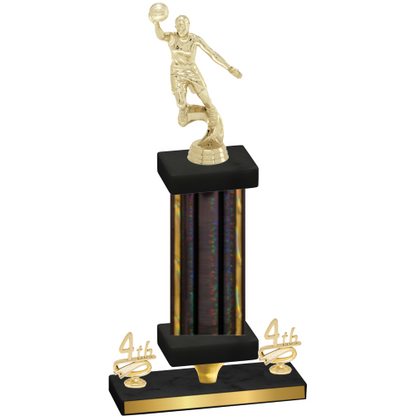 Premium Single Black Glacier Fourth Place Basketball Trophy