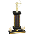 Premium Single Black Glacier Fourth Place Archery Trophy