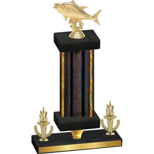 Premium Single Black Glacier Victory Fishing Trophy
