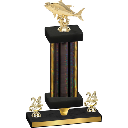 Premium Single Black Glacier Year Fishing Trophy
