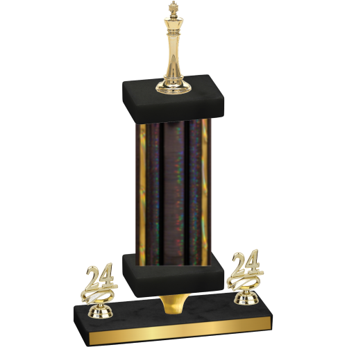 Premium Single Black Glacier Year Chess Trophy