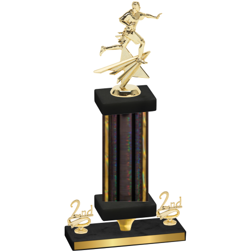 Premium Single Black Glacier Second Place Flag Football Trophy