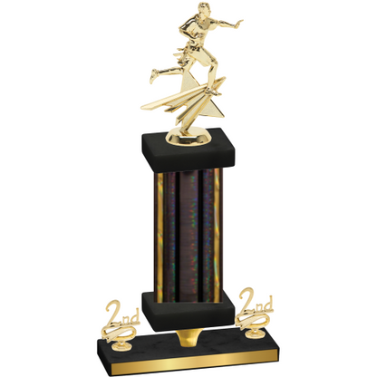 Premium Single Black Glacier Second Place Flag Football Trophy