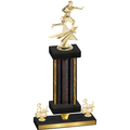 Premium Single Black Glacier Third Place Flag Football Trophy