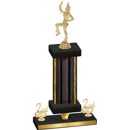 Premium Single Black Glacier Second Place Majorette Trophy